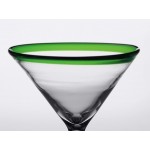 Acopa Tropic 15 oz. Martini Glass with Green Rim and Base - 12/Case Acopa Tropic 15 oz. Martini Glass with Green Rim and Base - 12/Case