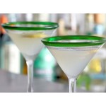 Acopa Tropic 15 oz. Martini Glass with Green Rim and Base - 12/Case Acopa Tropic 15 oz. Martini Glass with Green Rim and Base - 12/Case