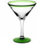 Acopa Tropic 15 oz. Martini Glass with Green Rim and Base - 12/Case Acopa Tropic 15 oz. Martini Glass with Green Rim and Base - 12/Case