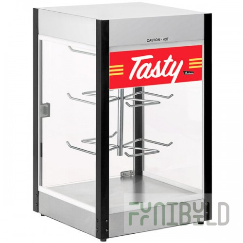 Cretors RPACT-X Rotating Pretzel Display Cabinet with Tasty Decal