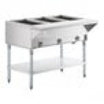 ServIt Two Pan Open Well Electric Steam Table with Angled Sneeze Guard and Casters - 120V, 1000W
