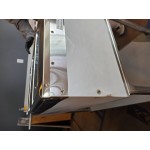ServIt Two Pan Open Well Electric Steam Table with Angled Sneeze Guard and Casters - 120V, 1000W