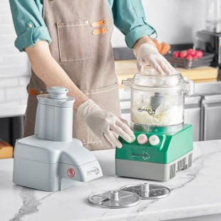 AvaMix Cadet CACFB25FL2D Combination Food Processor with 2.5 Qt Clear Plastic Bowl, Flat Lid, Continuous Feed, and 2 Discs - 3/4 hp