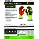 Cordova OGRE-CR+ Yellow HPPE / Glass Fiber Cut Resistant Food-Safe Gloves with Red Sandy Nitrile Palm Coating and TPR Reinforcements - Large