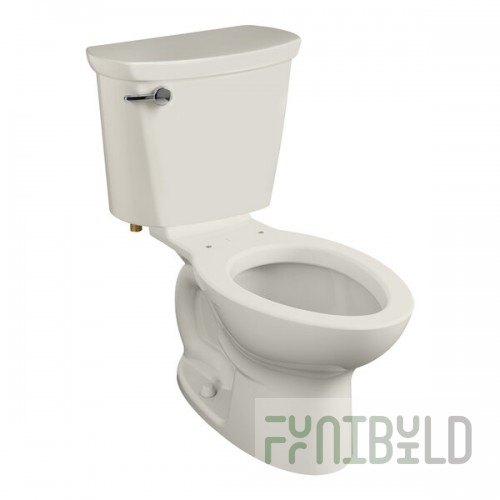 American Standard Cadet PRO 215CA104.222 Linen Vitreous China Floor-Mount Standard Height Elongated Toilet with High-Efficiency Tank - 1.28 GPF