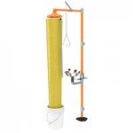 Guardian Equipment G1902HFC Safety Station with Eyewash, Stainless Steel Bowl, and Hand / Foot Control