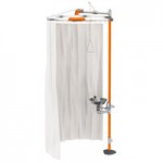 Guardian Equipment G1902HFC Safety Station with Eyewash, Stainless Steel Bowl, and Hand / Foot Control