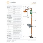 Guardian Equipment G1902HFC Safety Station with Eyewash, Stainless Steel Bowl, and Hand / Foot Control
