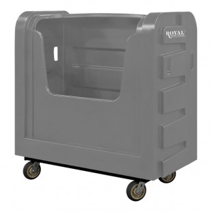 Royal Basket Trucks 36 Cu. Ft. Gray Bulk Poly Truck with Steel Base and 4 Swivel Casters R36-GRX-BFA-6UNN