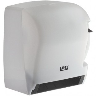 Lavex Translucent White Lever Activated Paper Towel Dispenser Lavex Translucent White Lever Activated Paper Towel Dispenser