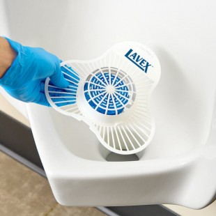 Lavex Deodorizing Urinal Screen with Cherry Scented Enzymatic Block - 12/Case Lavex Deodorizing Urinal Screen with Cherry Scented Enzymatic Block - 12/Case