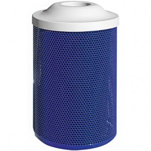 Wausau Tile MF3021 City 39 Gallon Steel Round Trash Can with Plastic Pitch-In Lid