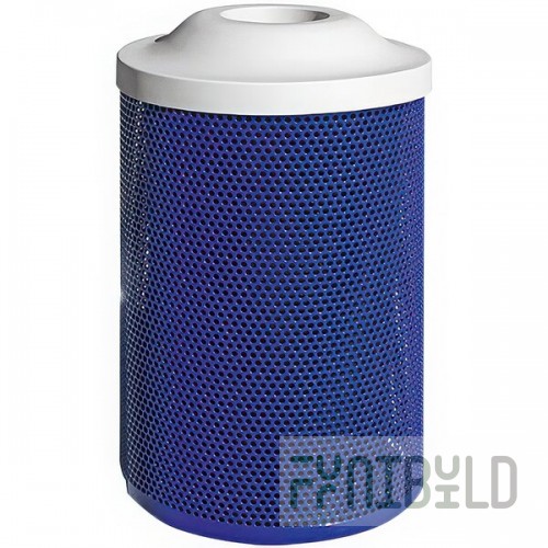 Wausau Tile MF3021 City 39 Gallon Steel Round Trash Can with Plastic Pitch-In Lid
