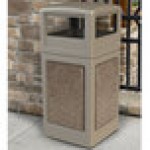 Commercial Zone 72041599 StoneTec 42 Gallon Beige Square Decorative Trash Can with Riverstone Panels and Dome Lid Commercial Zone 72041599 StoneTec 42 Gallon Beige Square Decorative Trash Can with Riverstone Panels and Dome Lid