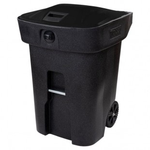 Toter 79A96-B0209 96 Gallon Fully Automated Blackstone Bear-Resistant Rectangular Wheeled Trash Can with Wheels and Locking Lid