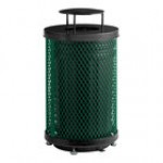 Lancaster Table & Seating 36 Gallon Heavy-Duty Round Blue Expanded Steel Outdoor Trash Can with Rain Bonnet Lid Lancaster Table & Seating 36 Gallon Heavy-Duty Round Blue Expanded Steel Outdoor Trash Can with Rain Bonnet Lid