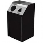 Lakeside 4412BL Stainless Steel Rectangular Refuse / Recycling Station with Front Access and Royal Blue Laminate Finish - 26 1/2
