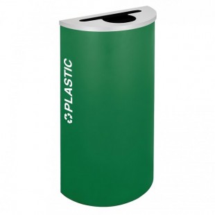 Ex-Cell Kaiser RC-KDHR-PL EGX Kaleidoscope Collection Emerald Texture 8 Gallon Customizable Half-Round Plastic Receptacle Ex-Cell Kaiser RC-KDHR-PL EGX Kaleidoscope Collection Emerald Texture 8 Gallon Customizable Half-Round Plastic Receptacle