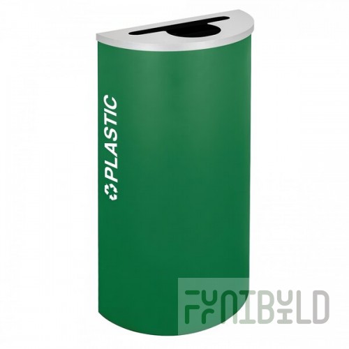 Ex-Cell Kaiser RC-KDHR-PL EGX Kaleidoscope Collection Emerald Texture 8 Gallon Customizable Half-Round Plastic Receptacle