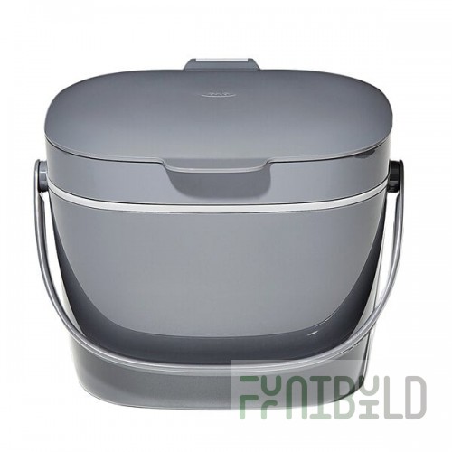OXO 13294600 Good Grips Easy-Clean Light Duty 1.75 Gallon / 6.62 Liter Charcoal Gray Rectangular Compost Bin