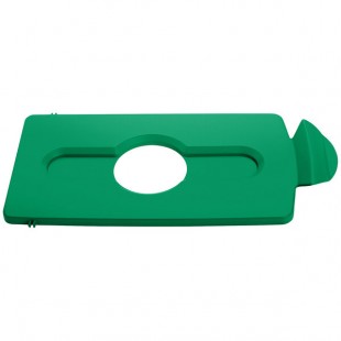 Rubbermaid® 2007885 Slim Jim Recycling Green Rectangular Hinged Bottle Lid Insert