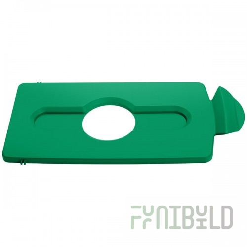 Rubbermaid® 2007885 Slim Jim Recycling Green Rectangular Hinged Bottle Lid Insert