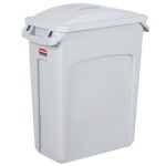 Rubbermaid® Slim Jim 64 Qt. / 16 Gallon Light Gray Rectangular Trash Can with Light Gray Handled Lid Rubbermaid® Slim Jim 64 Qt. / 16 Gallon Light Gray Rectangular Trash Can with Light Gray Handled Lid
