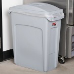 Rubbermaid® Slim Jim 64 Qt. / 16 Gallon Light Gray Rectangular Trash Can with Light Gray Handled Lid Rubbermaid® Slim Jim 64 Qt. / 16 Gallon Light Gray Rectangular Trash Can with Light Gray Handled Lid