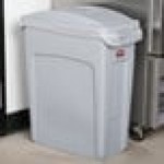 Rubbermaid® Slim Jim 64 Qt. / 16 Gallon Light Gray Rectangular Trash Can with Light Gray Handled Lid Rubbermaid® Slim Jim 64 Qt. / 16 Gallon Light Gray Rectangular Trash Can with Light Gray Handled Lid