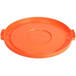 Carlisle 84102124 Bronco 20 Gallon Orange Flat Round Trash Can Lid