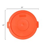 Carlisle 84102124 Bronco 20 Gallon Orange Flat Round Trash Can Lid