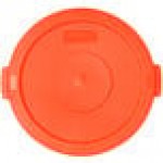 Carlisle 84102124 Bronco 20 Gallon Orange Flat Round Trash Can Lid