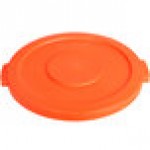 Carlisle 84102124 Bronco 20 Gallon Orange Flat Round Trash Can Lid