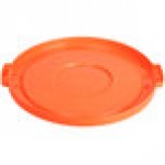 Carlisle 84102124 Bronco 20 Gallon Orange Flat Round Trash Can Lid