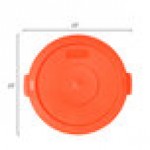 Carlisle 84102124 Bronco 20 Gallon Orange Flat Round Trash Can Lid
