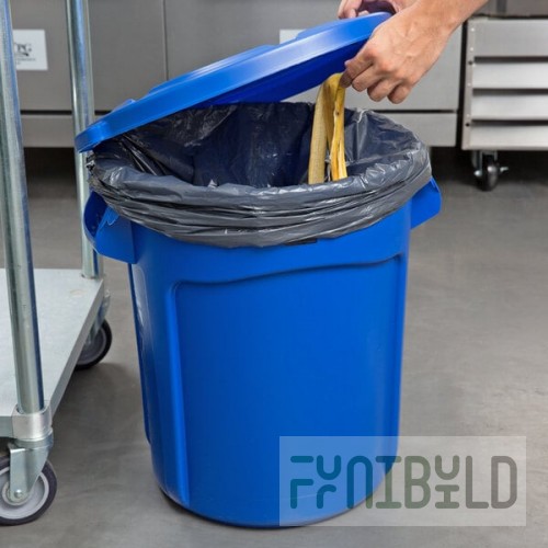 Rubbermaid® BRUTE 20 Gallon Blue Round Trash Can and Lid