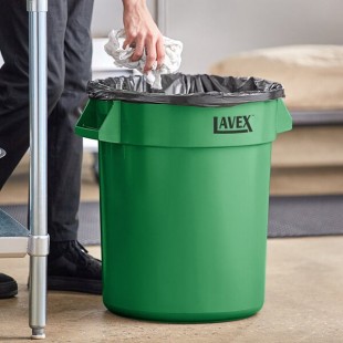 Lavex 20 Gallon Green Round Commercial Trash Can / Ingredient Bin