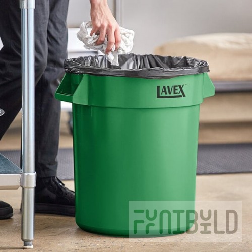 Lavex 20 Gallon Green Round Commercial Trash Can / Ingredient Bin