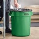 Lavex 20 Gallon Green Round Commercial Trash Can / Ingredient Bin
