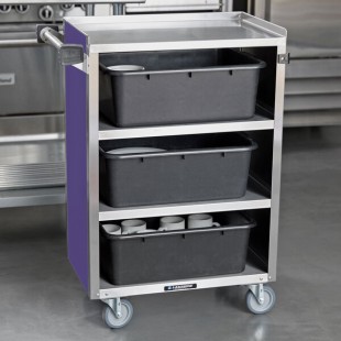 Lakeside 815P Medium-Duty Stainless Steel Four Shelf Utility Cart With Enclosed Base and Purple Finish - 16 7/8 Lakeside 815P Medium-Duty Stainless Steel Four Shelf Utility Cart With Enclosed Base and Purple Finish - 16 7/8