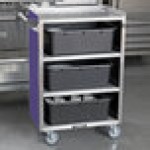 Lakeside 815P Medium-Duty Stainless Steel Four Shelf Utility Cart With Enclosed Base and Purple Finish - 16 7/8 Lakeside 815P Medium-Duty Stainless Steel Four Shelf Utility Cart With Enclosed Base and Purple Finish - 16 7/8