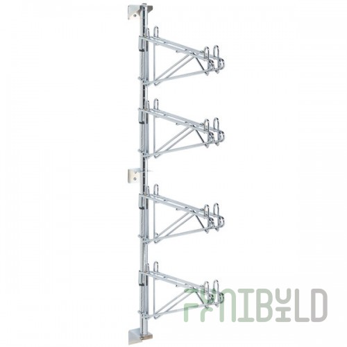 Metro AW26C Super Erecta Chrome Four Level Post-Type Wall Mount Mid Unit for 14