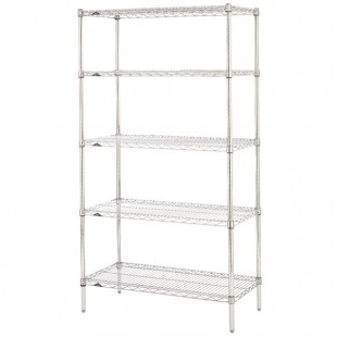 Metro 5N437C Super Erecta Chrome Wire Stationary Starter Shelving Unit - 21 Metro 5N437C Super Erecta Chrome Wire Stationary Starter Shelving Unit - 21