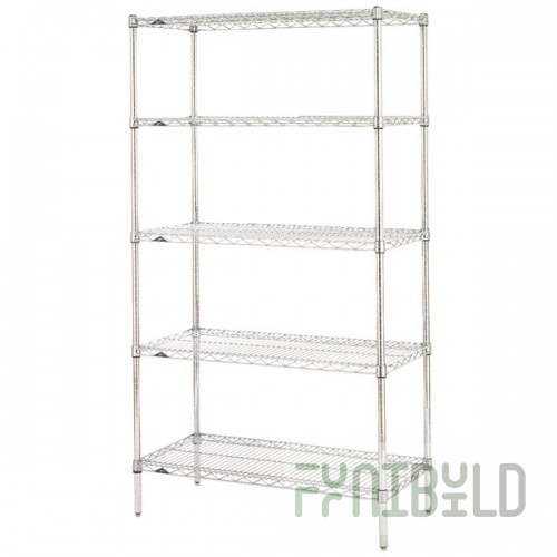Metro 5N437C Super Erecta Chrome Wire Stationary Starter Shelving Unit - 21
