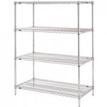 Metro 5N437C Super Erecta Chrome Wire Stationary Starter Shelving Unit - 21 Metro 5N437C Super Erecta Chrome Wire Stationary Starter Shelving Unit - 21