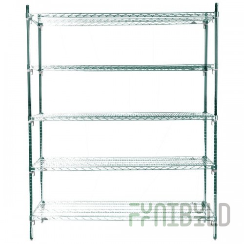 Metro 5A467K3 Stationary Super Erecta Adjustable 2 Series Metroseal Green Wire Shelving Unit - 24