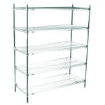 Metro 5A467K3 Stationary Super Erecta Adjustable 2 Series Metroseal Green Wire Shelving Unit - 24