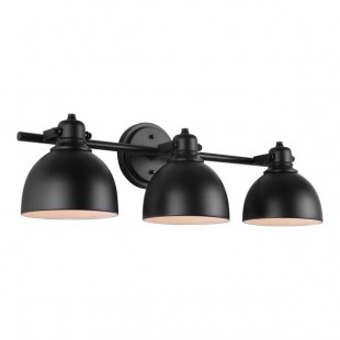 Canarm Polo Matte Black Farmhouse 3-Light Vanity Light - 120V, 60W