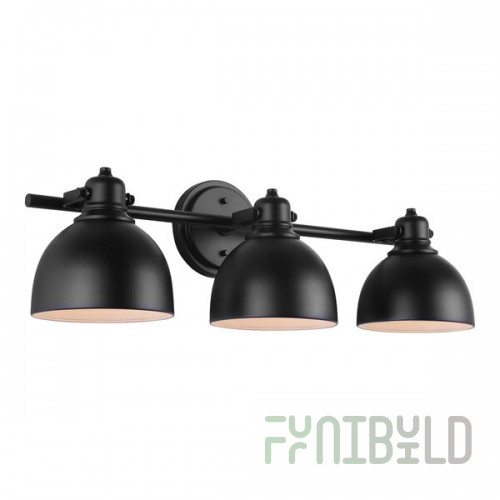 Canarm Polo Matte Black Farmhouse 3-Light Vanity Light - 120V, 60W