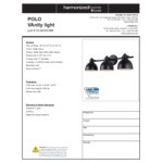 Canarm Polo Matte Black Farmhouse 3-Light Vanity Light - 120V, 60W